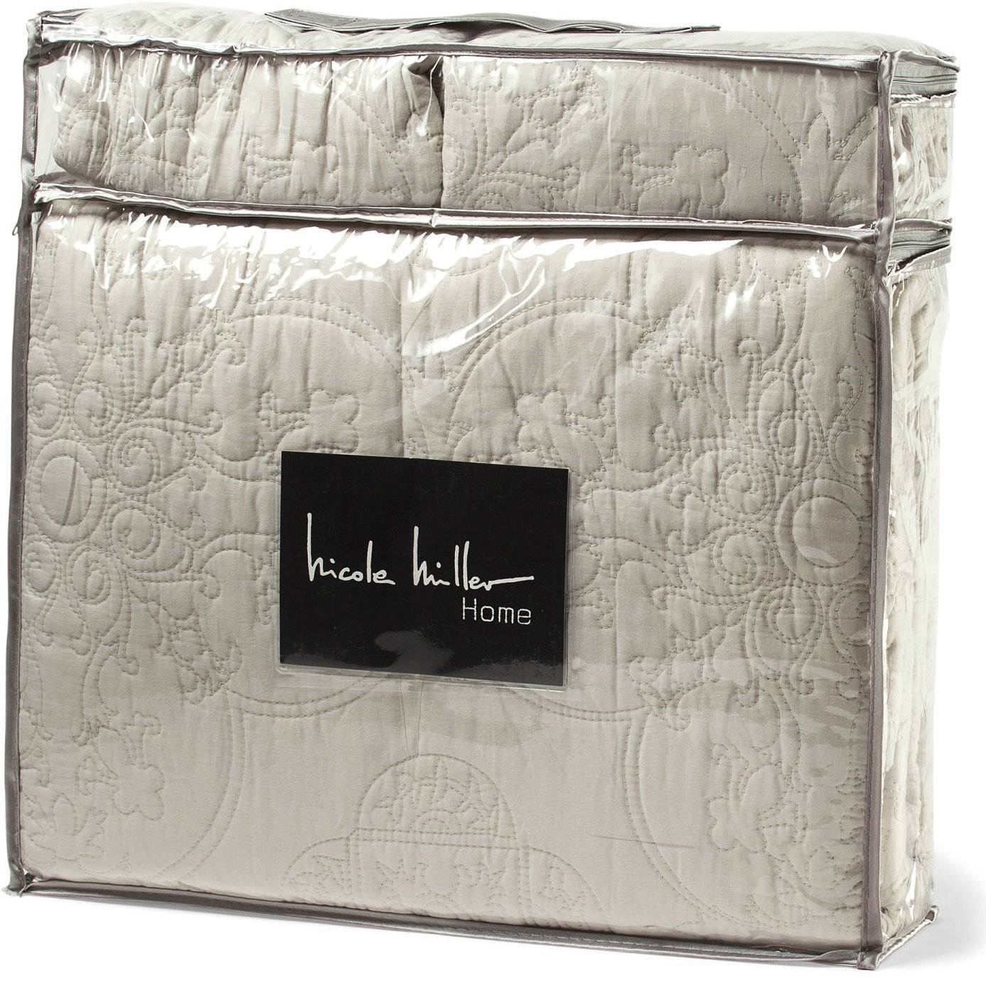 Nicole Miller 3 Piece Cotton Serena Quilt Bedding Set Bone Ivory Nicole Miller 3 Piece Cotton Serena Quilt Bedding Set Bone Ivory Sz K