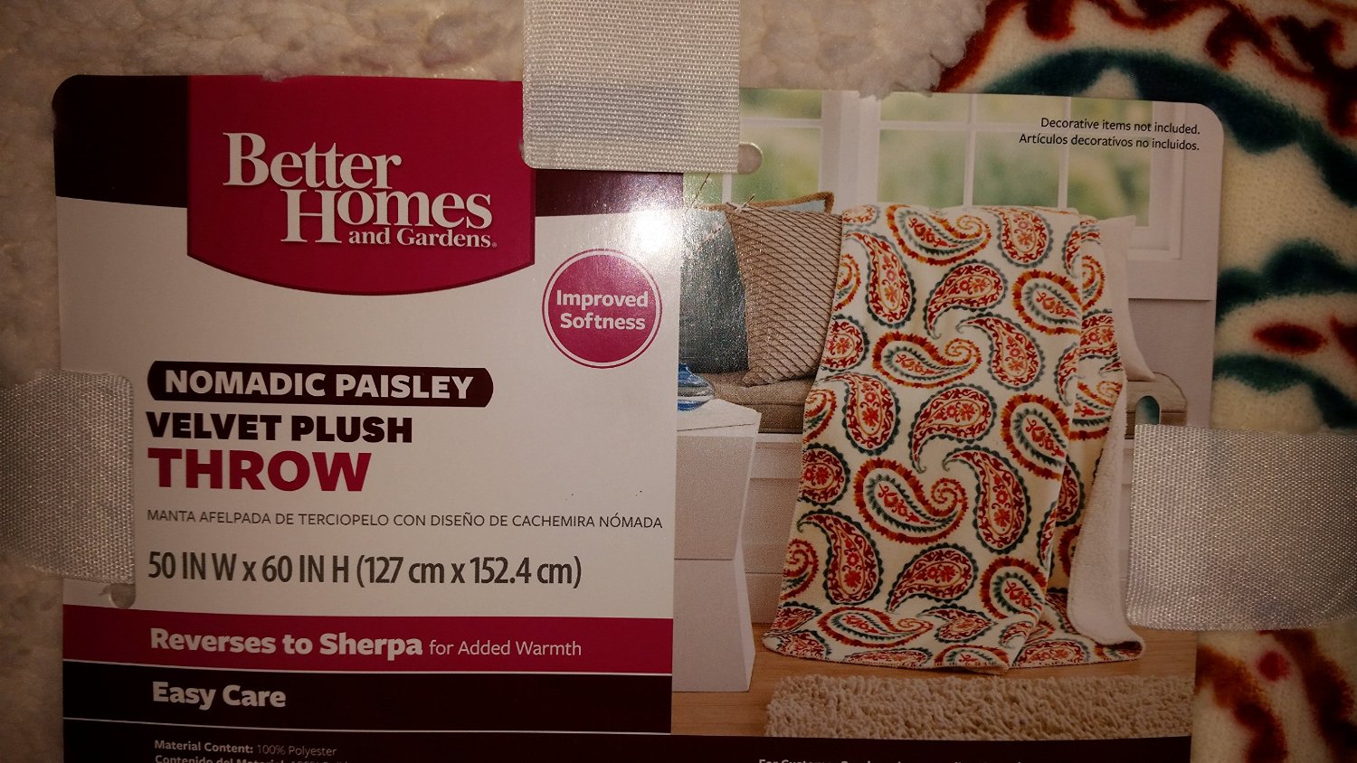 Better Homes Gardens 50 X60 Nomadic Paisley Velvet Plush Throw Better Homes Gardens 50 X60 Nomadic Paisley Velvet Plush
