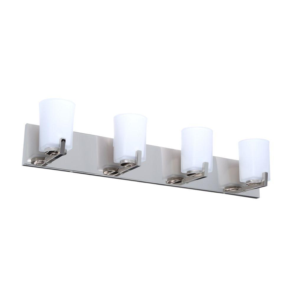 Hampton Bay Wellman 4 Light Polished Nickel Bath 15224 Hampton Bay Wellman 4 Light Polished Nickel Bath 15224