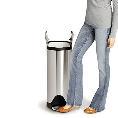 simplehuman CW1824 7.9 Gal Butterfly Step Stainless Steel ...