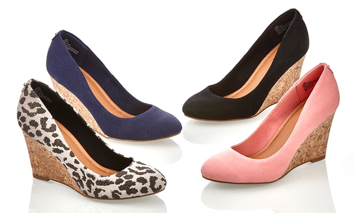 leopard closed toe wedges