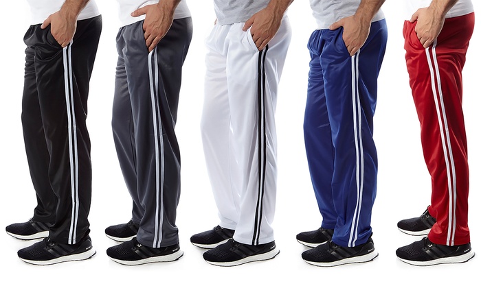 red sport track pants