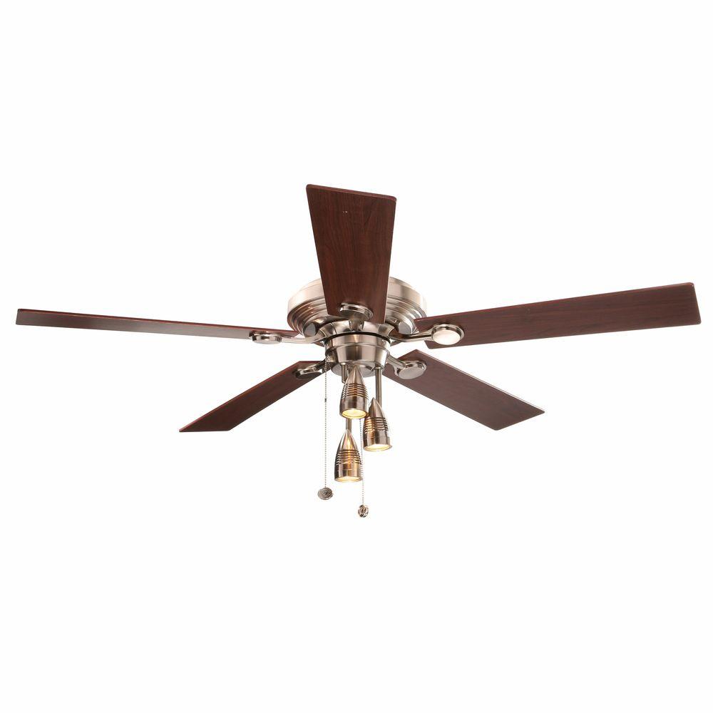 Hampton Bay Cf552b Idl Irondale 52 In Brushed Nickel Ceiling Fan Brushed Nickel Ceiling Fan Hampton Bay Cf552b Idl Irondale 52 In