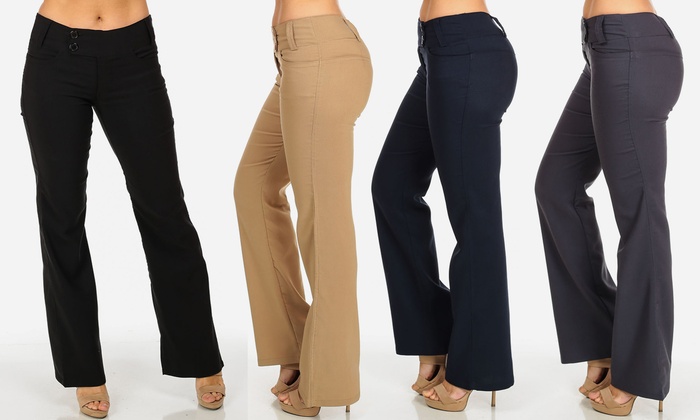 womens mid rise dress pants