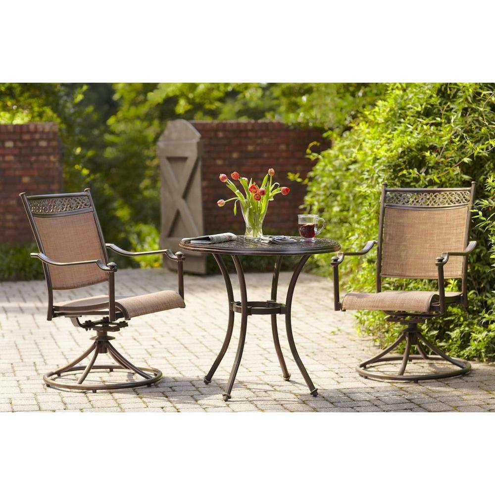 Hampton Bay Niles Park 30 Inch Round Cast Top Patio Bistro Table Hampton Bay Niles Park 30 Inch Round Cast Top Patio Bistro Table Brown
