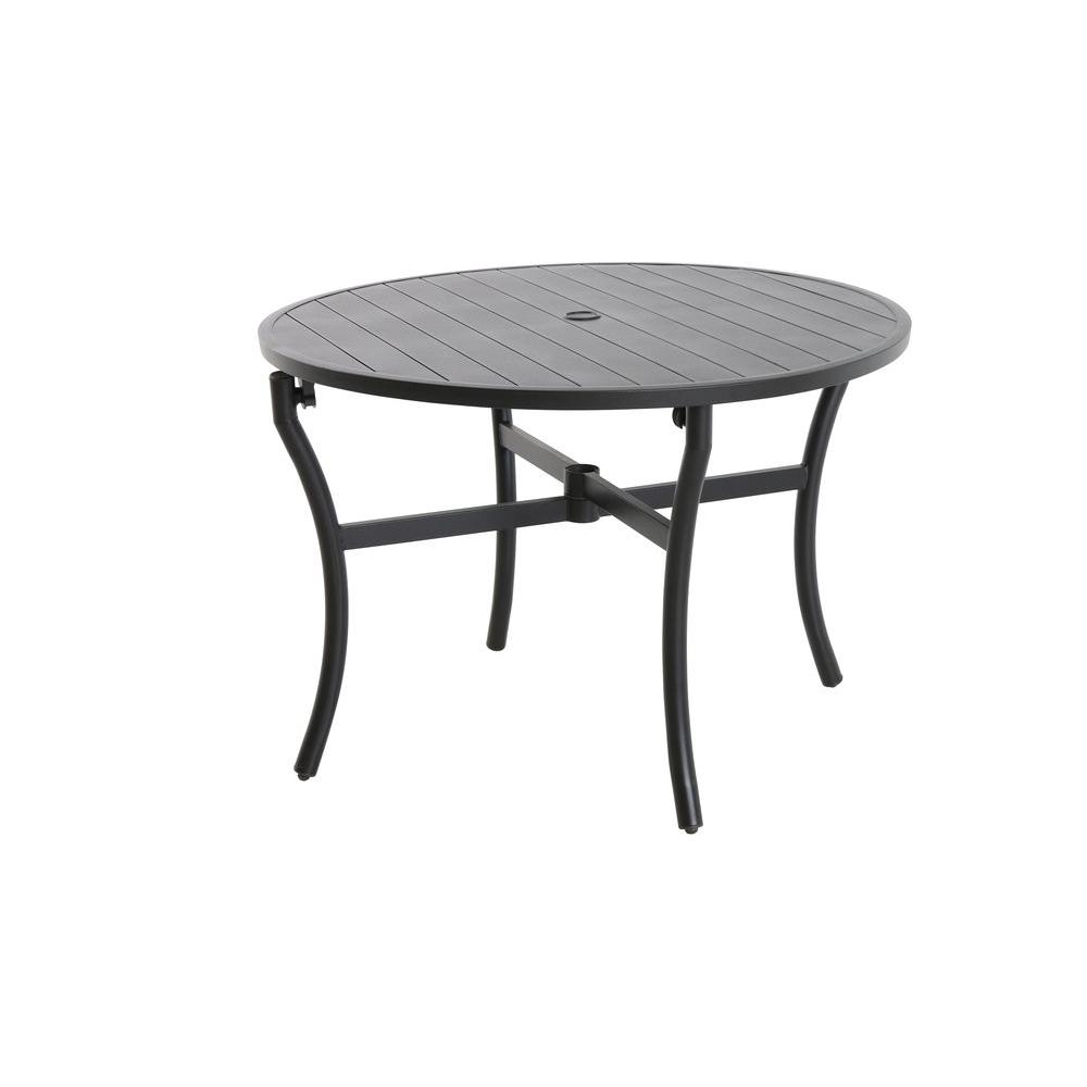 Hampton Bay Andrews Slat Patio Dining Table Brown Check Back Hampton Bay Andrews Slat Patio Dining Table Brown