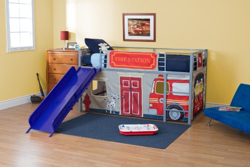 Dorel Home Twin Fire Department Bunk Bed Curtain Set Multi