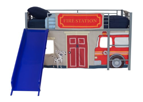Dorel Home Twin Fire Department Bunk Bed Curtain Set Multi