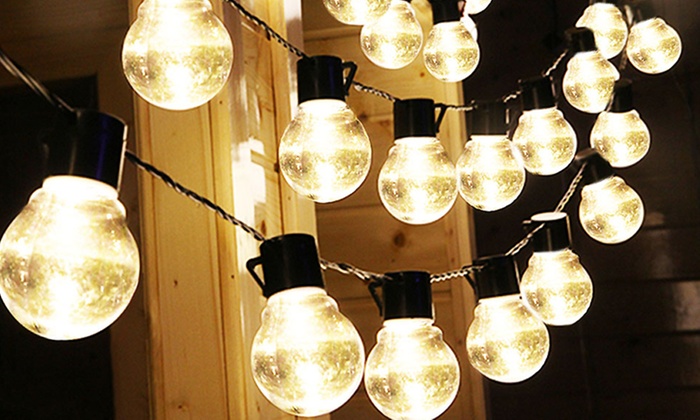Outdoor Bistro Solar Powered Globe String Lights Clear Blinq Outdoor Bistro Solar Powered Globe String Lights Clear