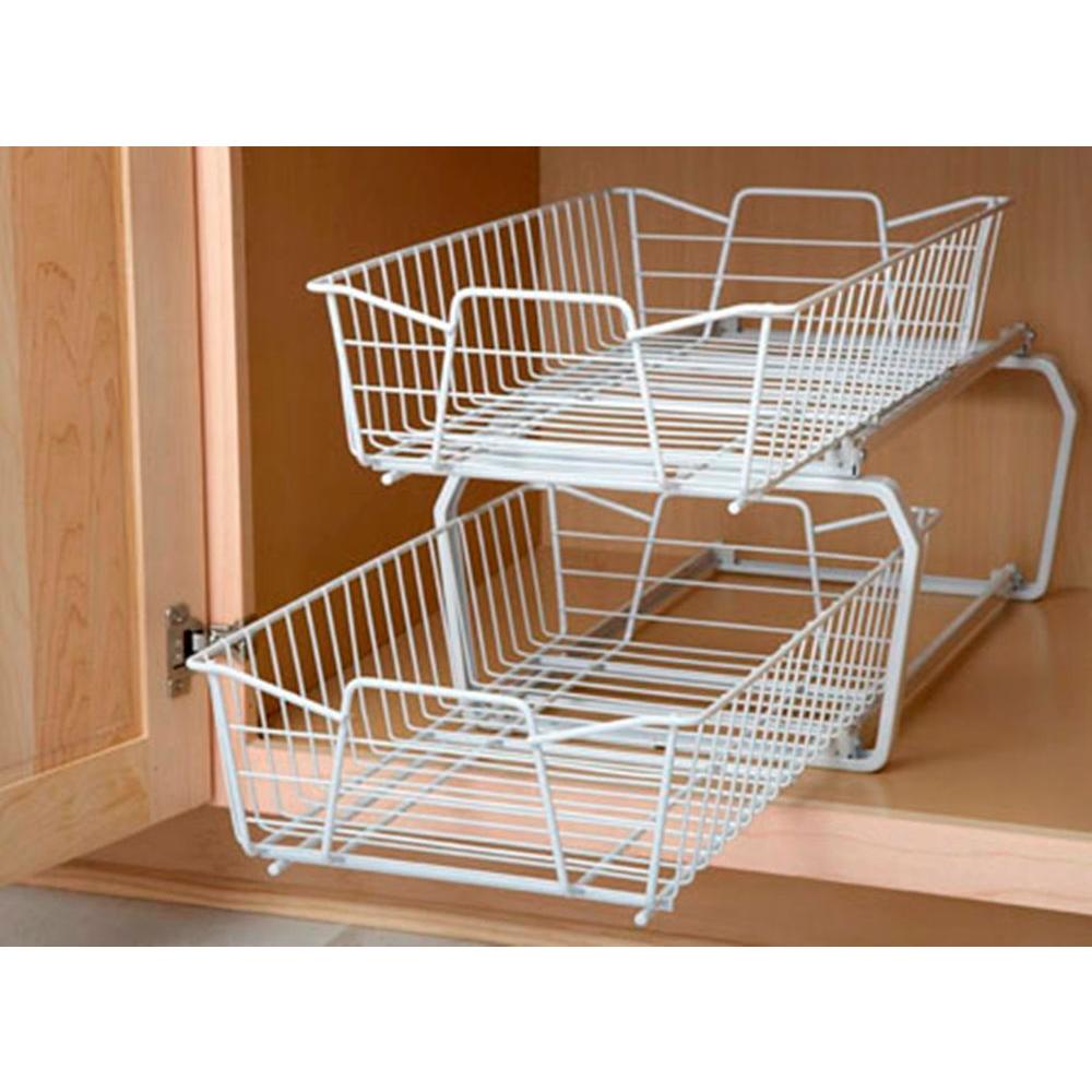 Closetmaid 12 11 2 Tier Ventilated Wire Sliding Cabinet Organizer