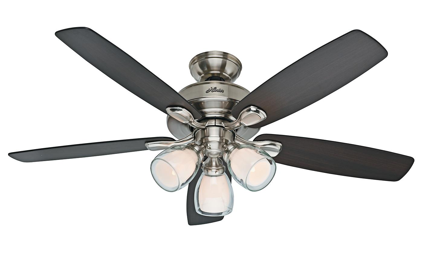 Hunter 5 Brushed Nickel Contemporary