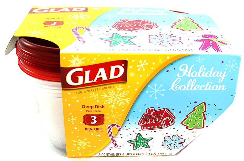 Glad 8 Cup 64oz Gladware Large Food Storage Containers Holiday 3