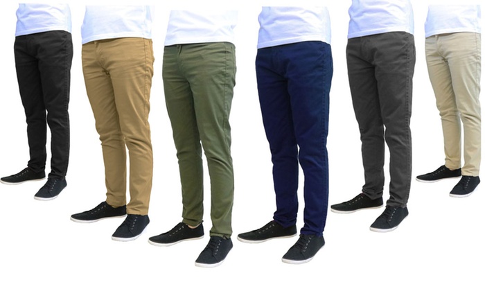 mens slim fit stretch chinos
