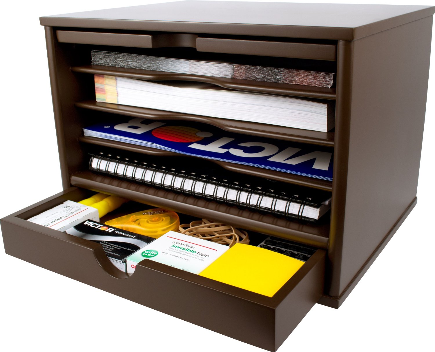 Victor B4720 Wood Desktop Organizer With Closing Door