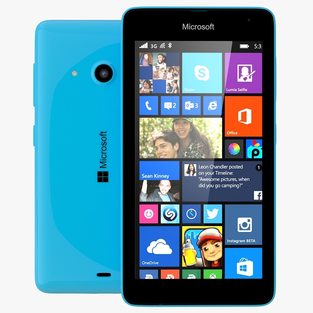 Unlocked Microsoft Lumia 535 8GB Window Smartphone - Cyan Blue (RM-1092) - Check Back Soon - BLINQ