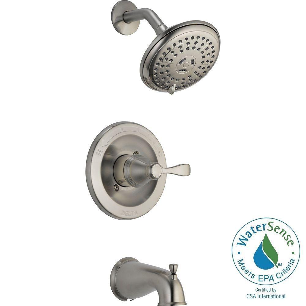 Delta Porter Single Handle 3 Spray Tub And Shower Faucet Brushed