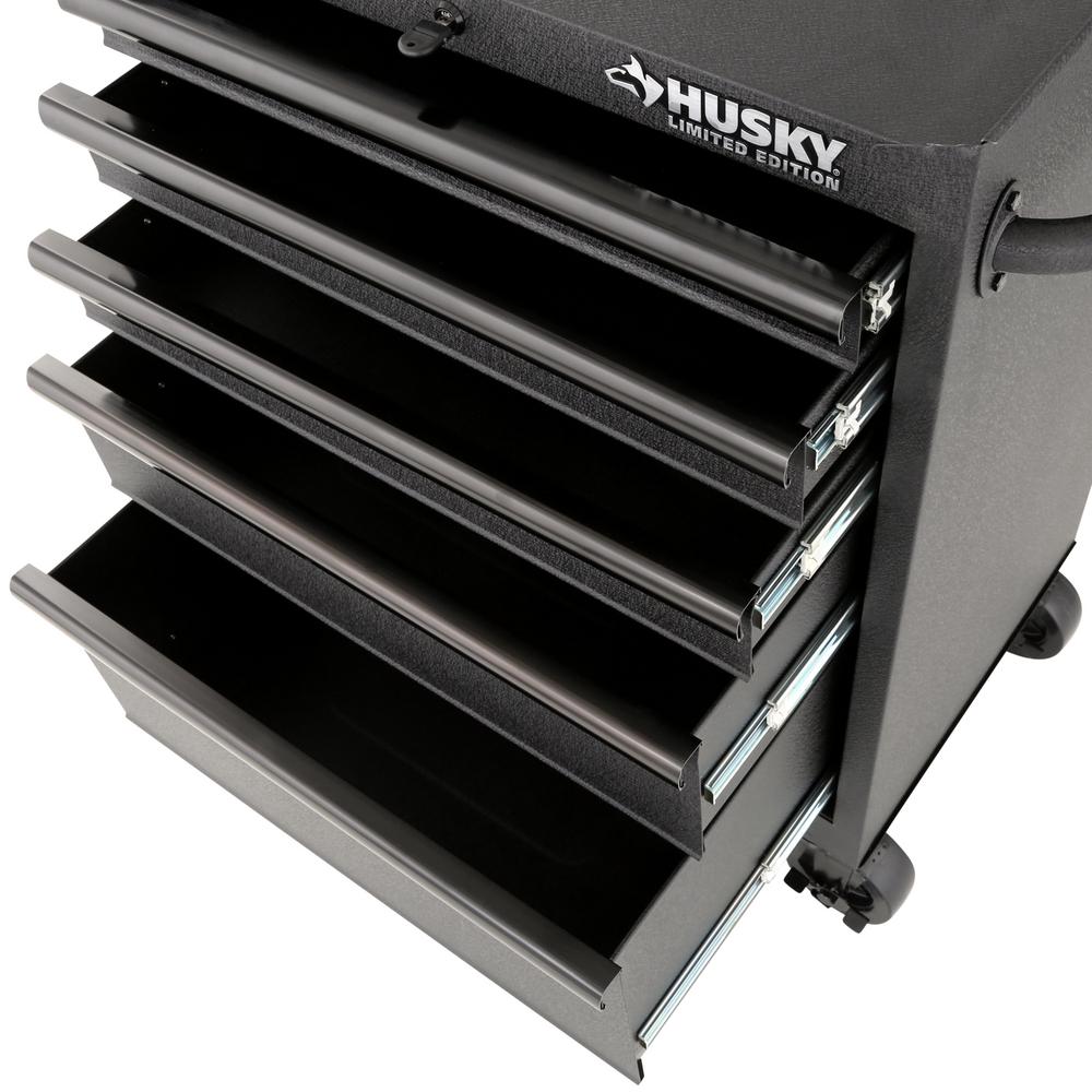 Husky 27 In 5 Drawer Tool Cabinet Textured Black Check Back