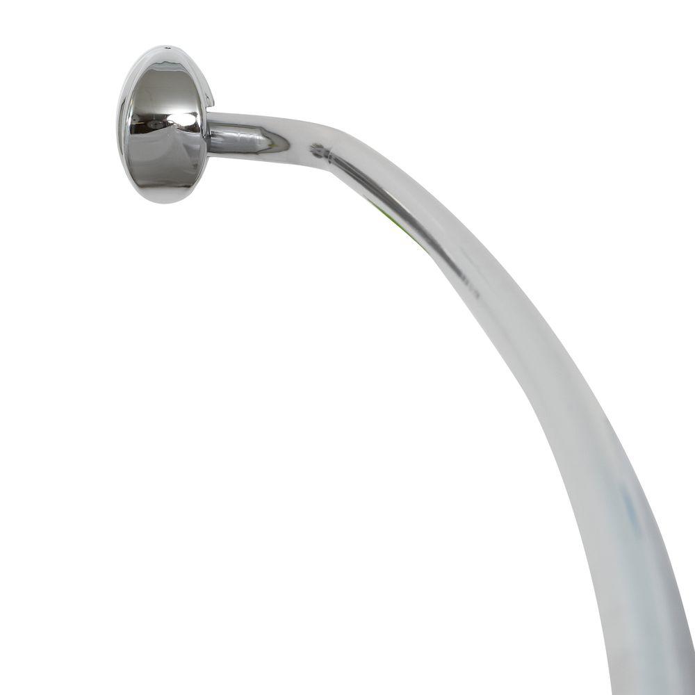Rustproof 72 Adjustable Permanent Mount Curved Shower Rod