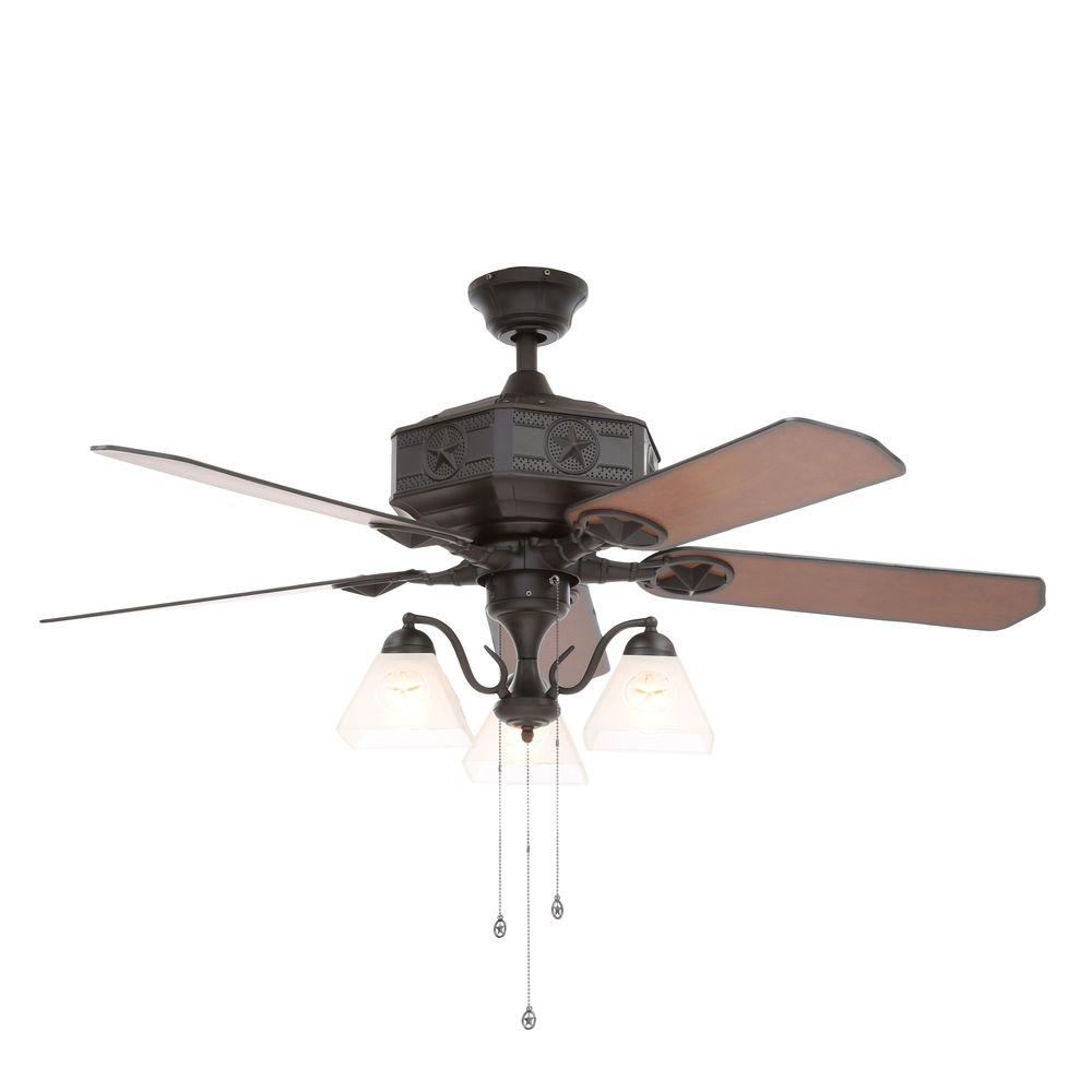 Hampton Bay Al875 Bk Lonestar Ii 52 In Natural Iron Ceiling Fan