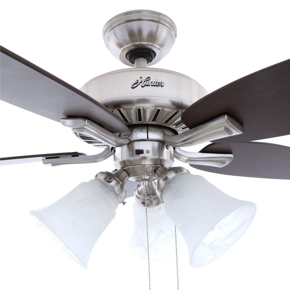 Hunter Atkinson 46 Inch Indoor Brushed Nickel Ceiling Fan 52115