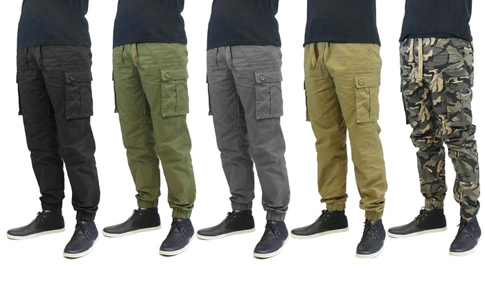 twill cargo joggers