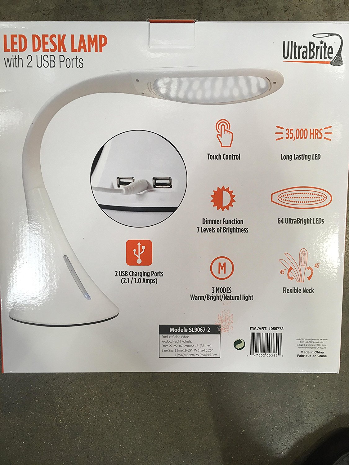 ultrabrite led desk lamp with 2 usb ports