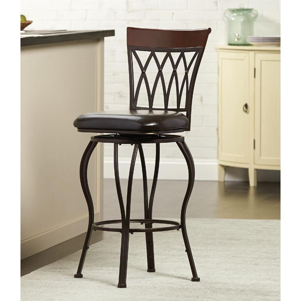 Hdc Clic Metal Swivel Bar Stool With Square Cushion Brown Hdc Clic Metal Swivel Bar Stool With Square Cushion Brown