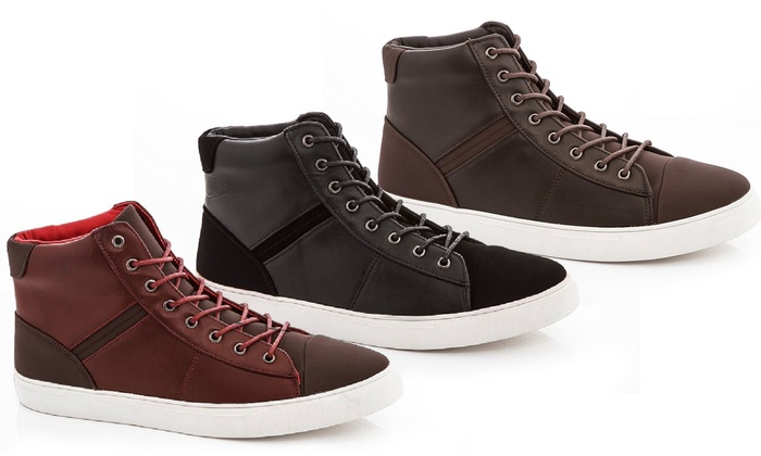 faux leather high top sneakers