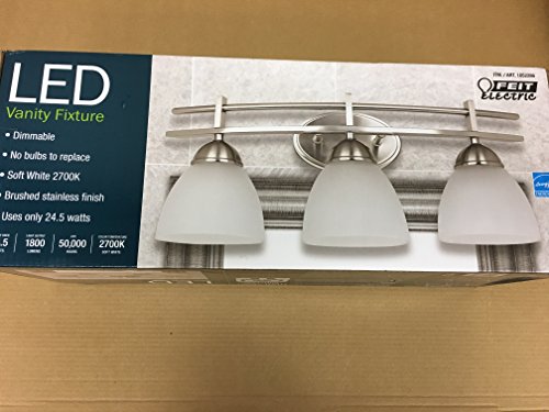 Feit Led 3 Light 2700k Brushed Stainless Finish Vanity Fixture Feit Led 3 Light 2700k Brushed Stainless Finish Vanity Fixture 73959