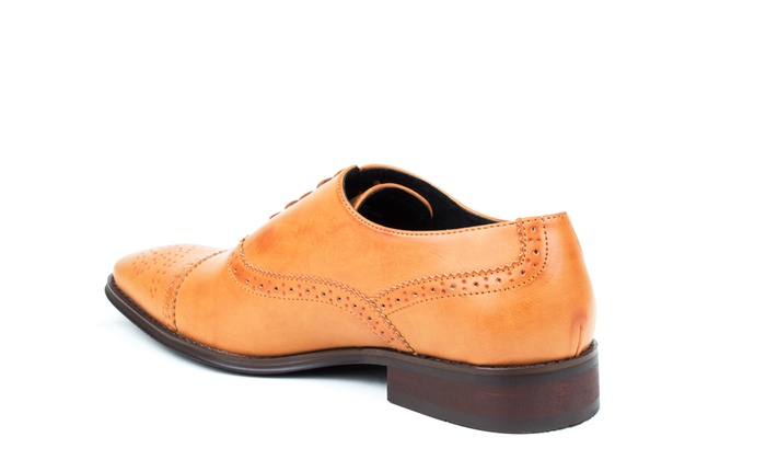 signature men's brogue cap toe oxford dress shoes