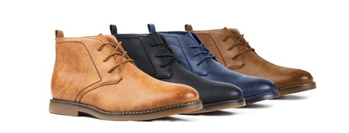 blue leather chukka boots