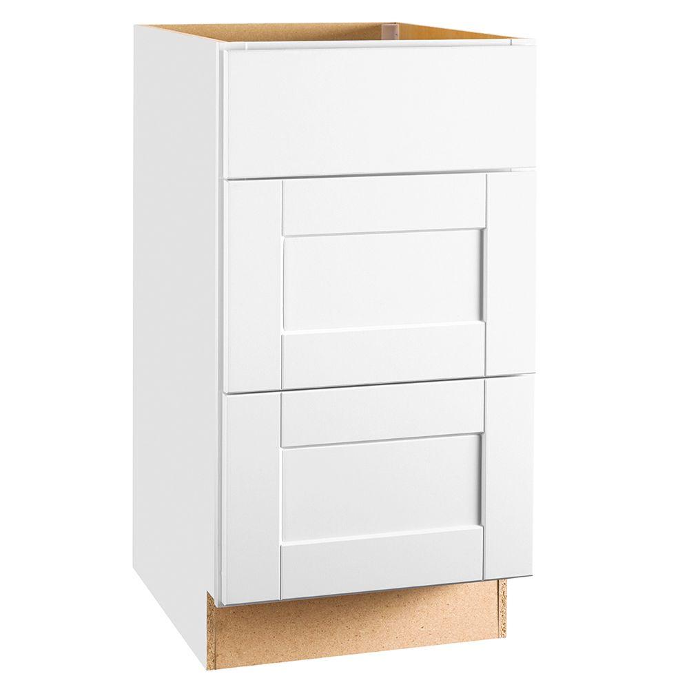 Hampton Bay 18 X 34 5 X 24 Shaker Drawer Base Cabinet Satin
