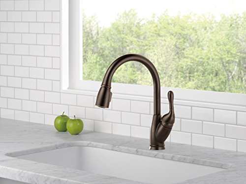 Delta Izak Single Handle Pull Down Sprayer Kitchen Faucet Bronze