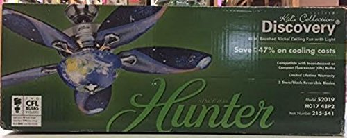 Hunter 52019 Discovery 48 In Indoor Brushed Nickel Ceiling Fan