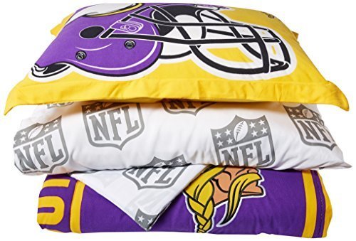 Nfl Minnesota Vikings 5 Pcs Soft Cozy Comforter Set Purple