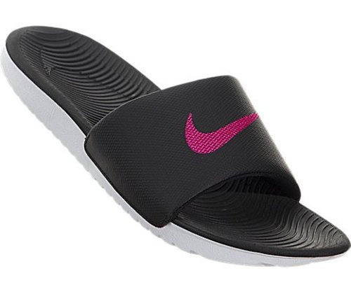 nike kawa slide black vivid pink