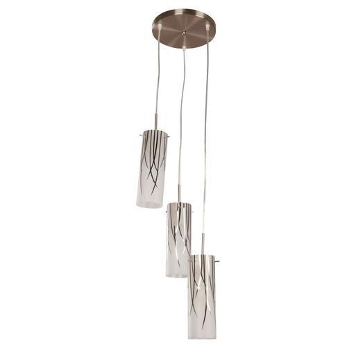 Hampton Bay 3 Light Brushed Nickel Mini Pendant With Bamboo Leaf Hampton Bay 3 Light Brushed Nickel Mini Pendant With Bamboo Leaf Pattern