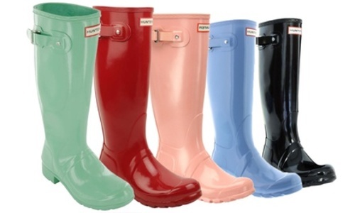 mint green rain boots