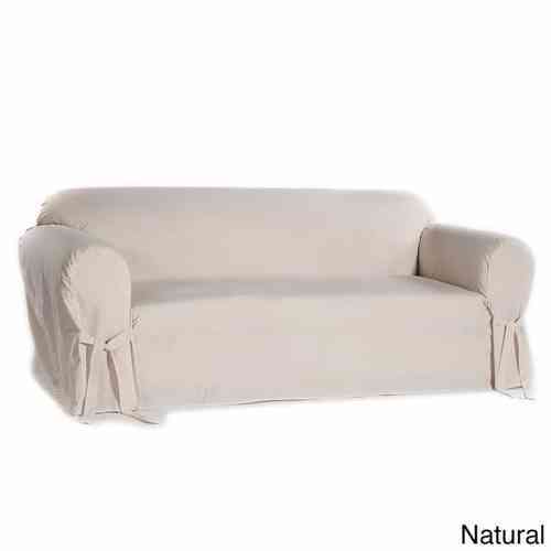 Clic Slipcovers Machine Washable Cotton Duck Sofa Slipcover Natural Check Back Soon