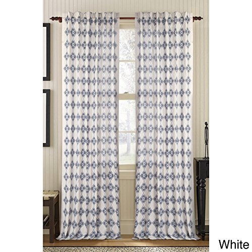 Exotic Embroidered Curtain Panel White 50 X 108 Check Back