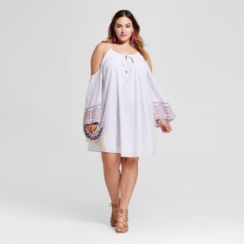 plus size white peasant dress