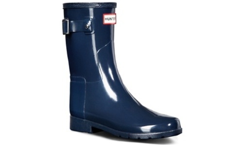 hunter short rain boots navy