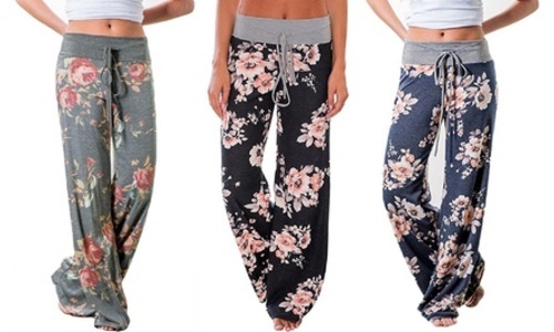 womens floral flare pants