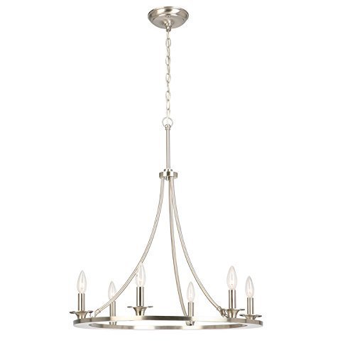 Allen Roth 25 5 6 Light Mediterranean Candle Chandelier Brushed Allen Roth 25 5 6 Light Mediterranean Candle Chandelier Brushed Nickel
