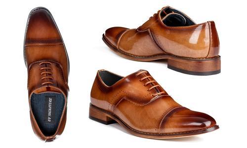 signature men's brogue cap toe oxford dress shoes
