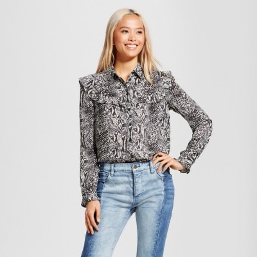 white snakeskin blouse