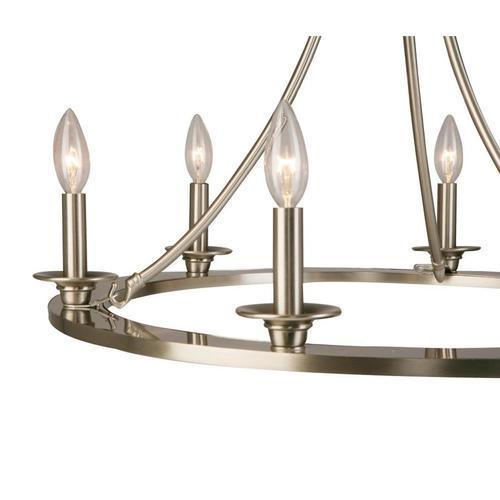 Allen Roth 25 5 6 Light Mediterranean Candle Chandelier Brushed Allen Roth 25 5 6 Light Mediterranean Candle Chandelier Brushed Nickel