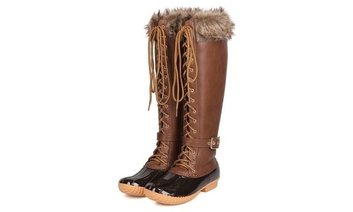 duck boots with fur trim