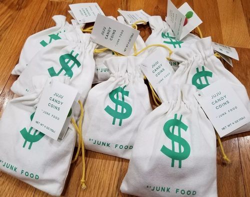Juju Candy Coins Canvas Drawstring Money Bag Pouch Party Favors 8 Pack Check Back Soon