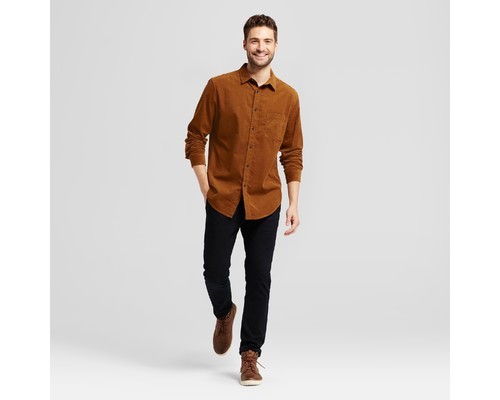 mens slim fit corduroy shirt